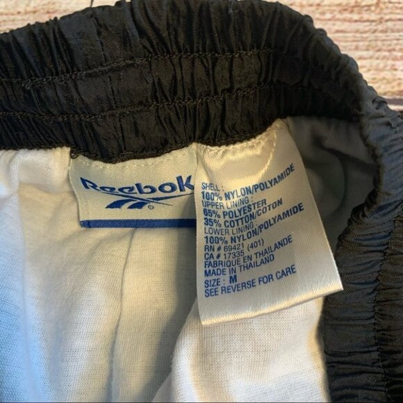 90s Vintage Reebok Black Swishy Pants Size Medium - Picture 6 of 14